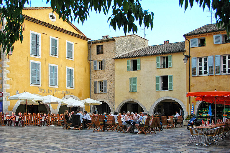 The 'Place des Arcades' is the center of the old village