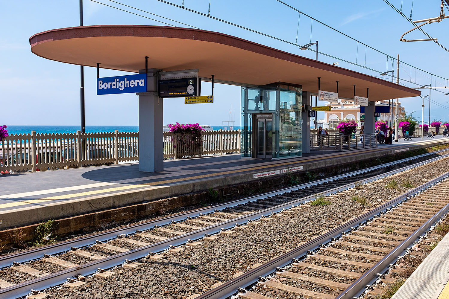 The Bordighera train station even features an elevator providing wheelchair access to the tracks