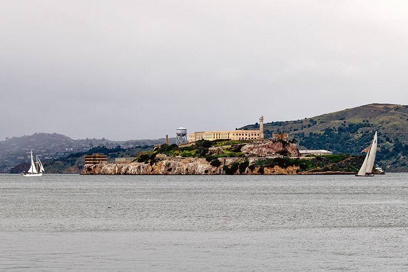 Looking at Alcatraz Island from Fisherman's Wharf
