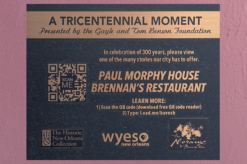 We ate in Paul Morphy's house! (scan the QR code!)