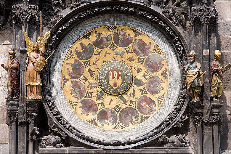 Part of the astronimical clock on the Old Town Hall Tower