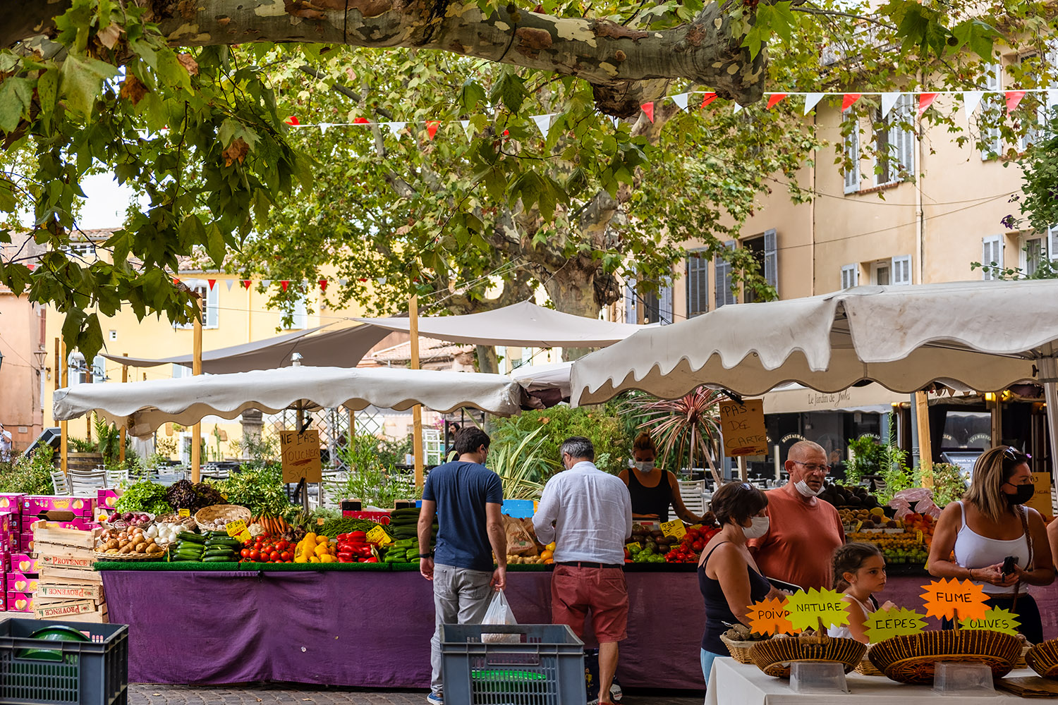 The market on the 'place Paul Albert Février' next to the cathedral