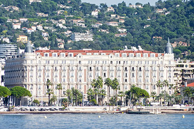 The imposing Carlton Hotel in Cannes