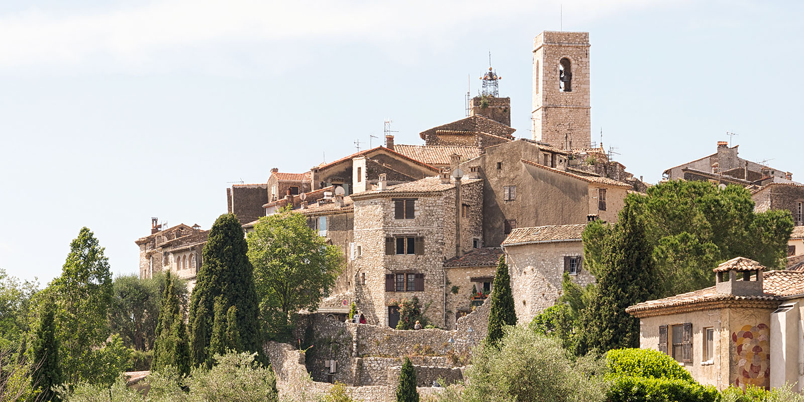 View of Saint-Paul de Vence from the parking at the village entrance