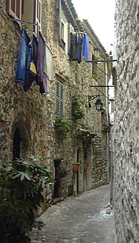 Street with laundry