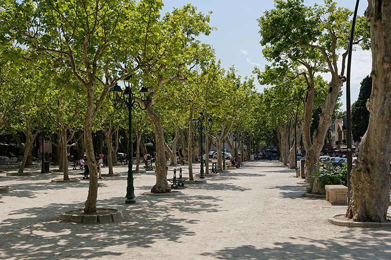 The 'Place des Lices' in the center of the village...