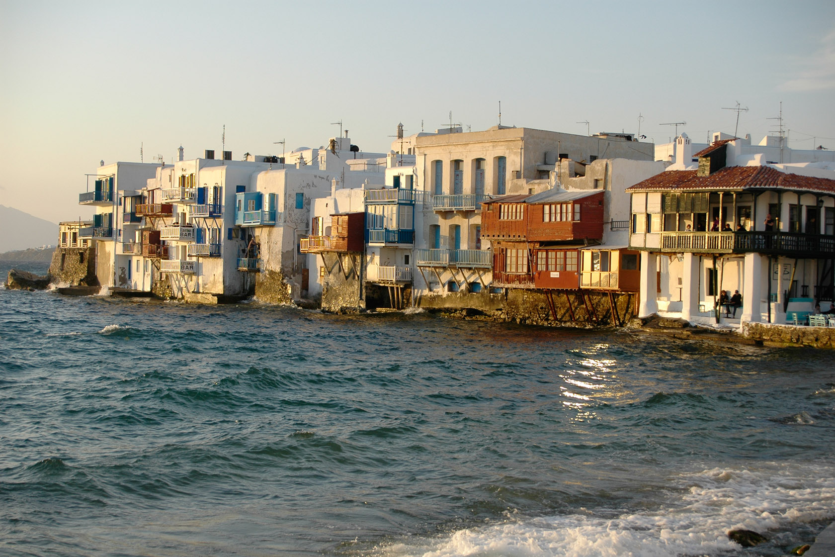 The Mykonos waterfront in the evening light, JPEG image file  without adjutsments except size