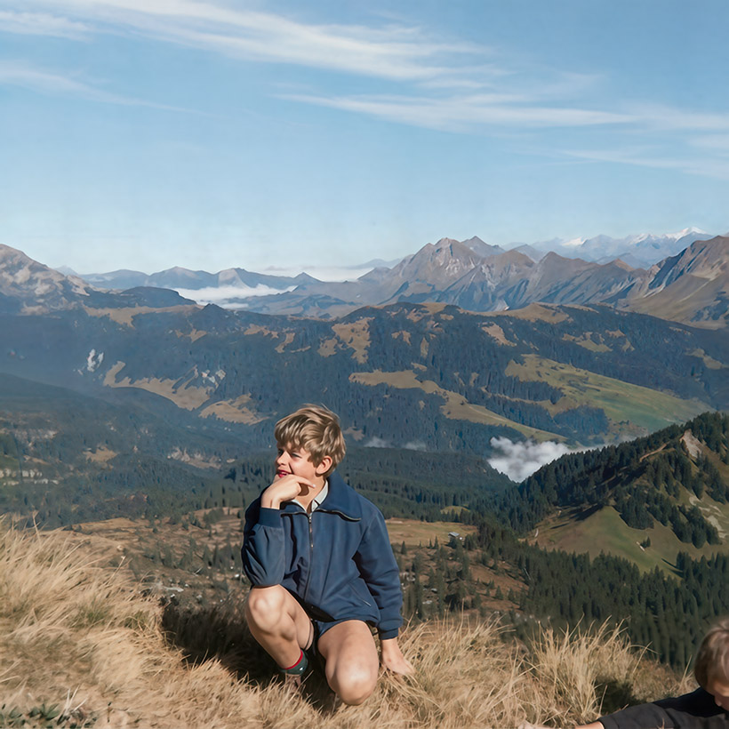 After processing, Hiking in the mountains (1965)