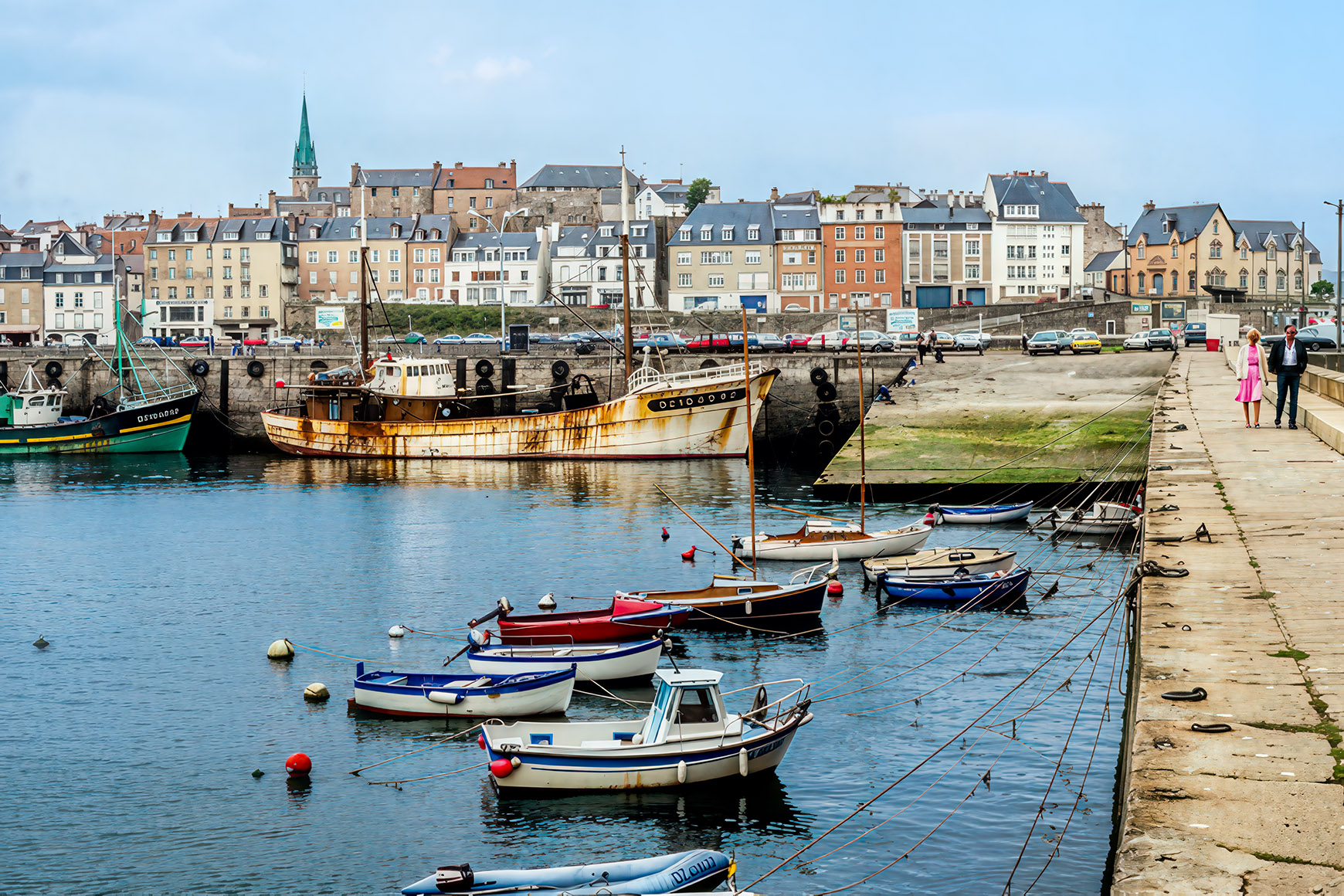After processing, Port of Rosmeur in  Douarnenez, Brittany, France (1981)