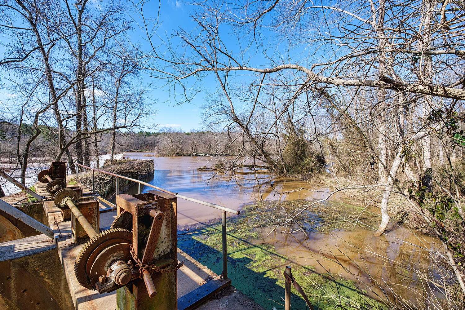 By the Haw River after a heavy rainfall