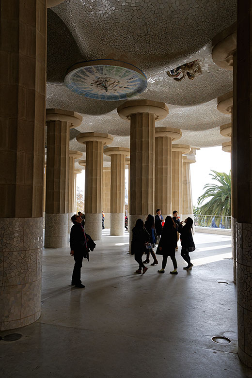 The colonnade supports the main terrace