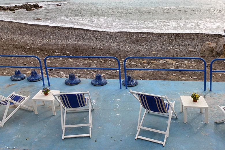 The blue deck chairs