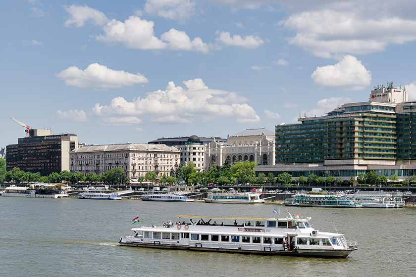 Looking across the Danube