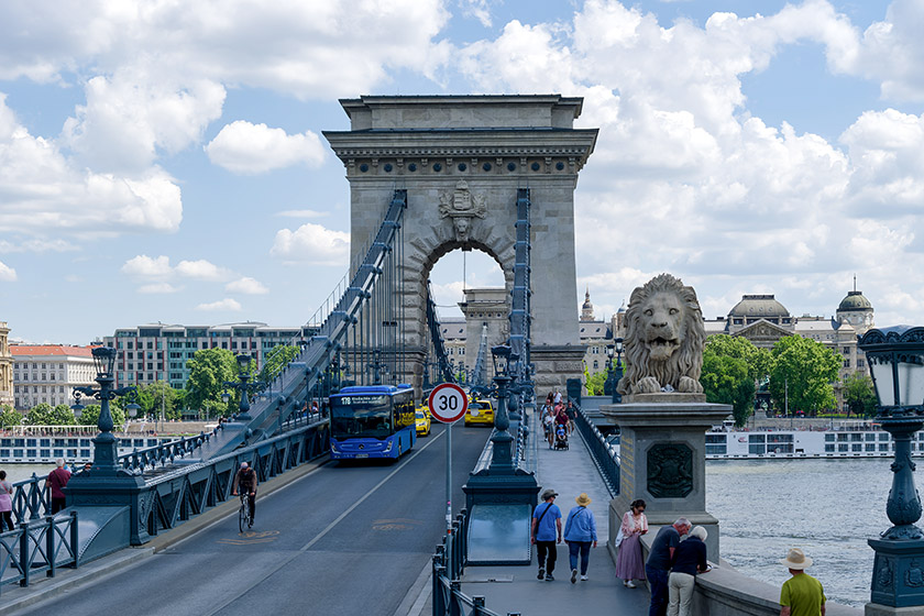 Looking across the Széchenyi Chain Bridge