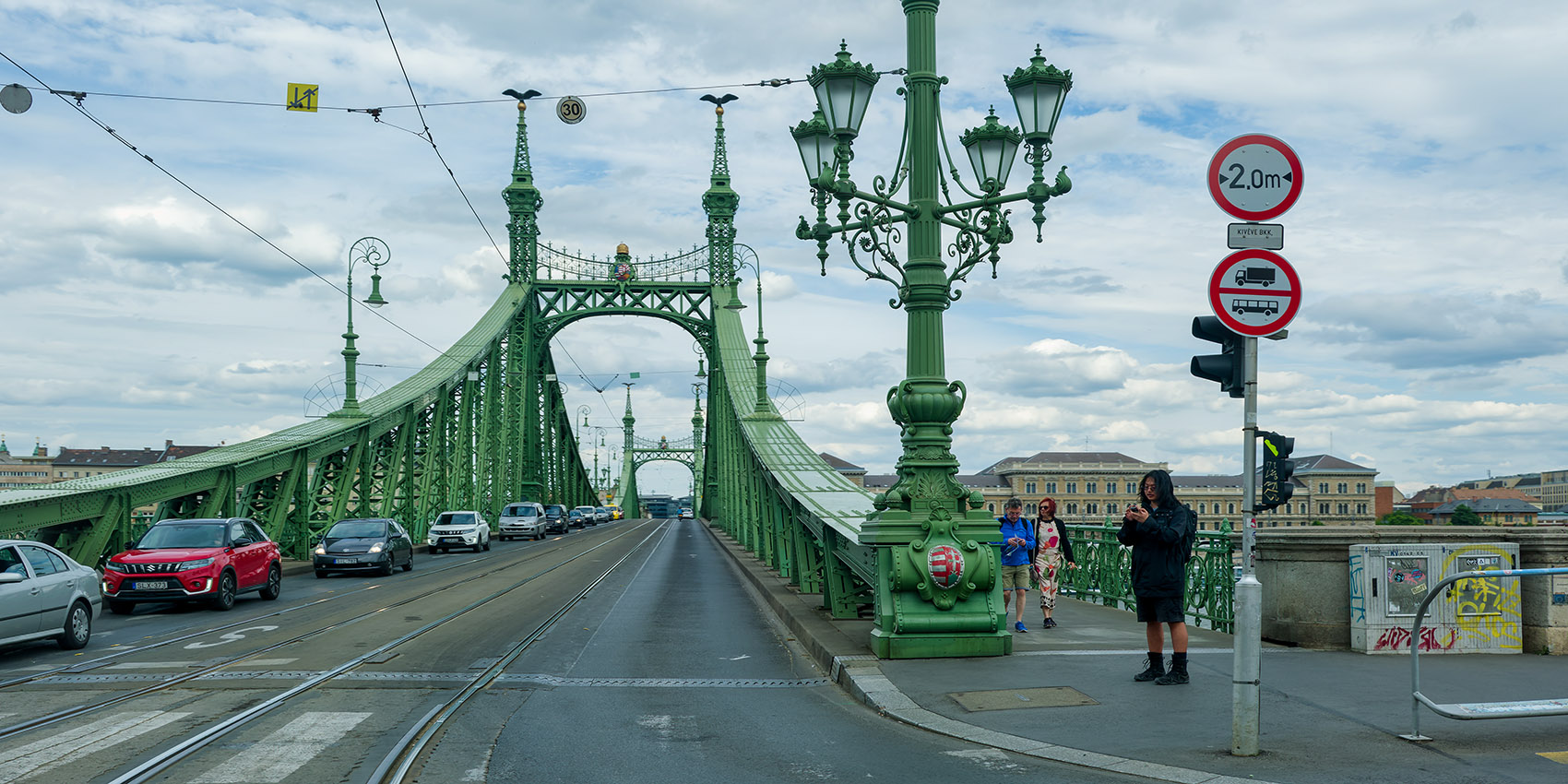 Getting ready to cross the Liberty Bridge