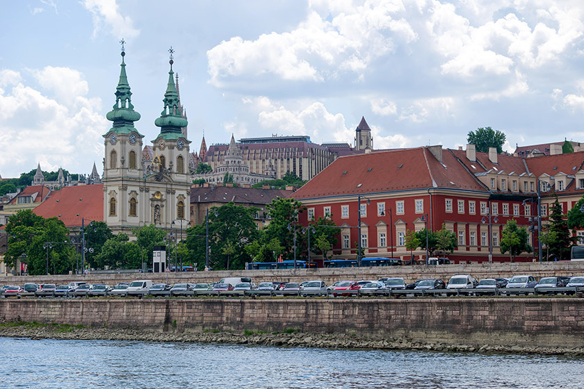 The baroque Saint Anne's Church on the Buda side of the Danube