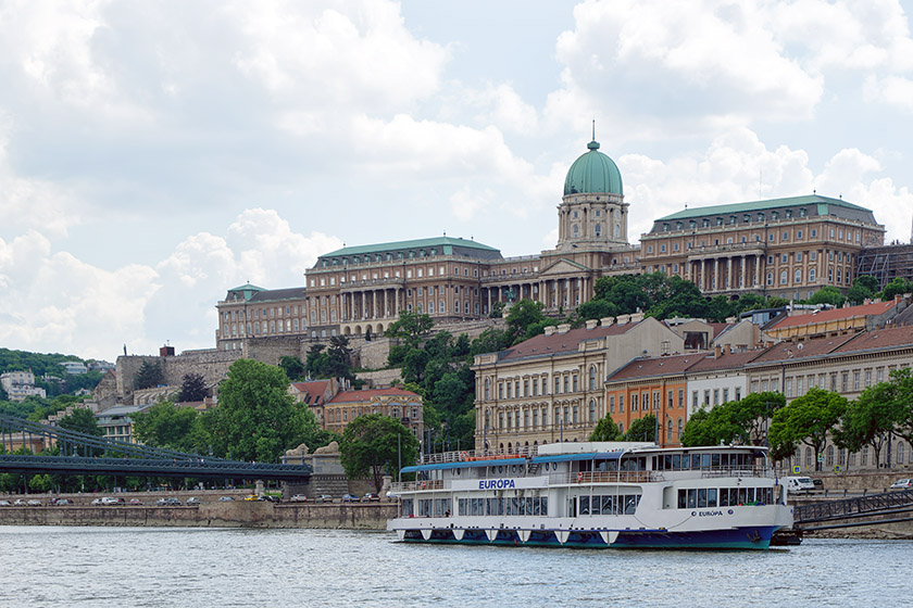 Looking up to Buda Castle