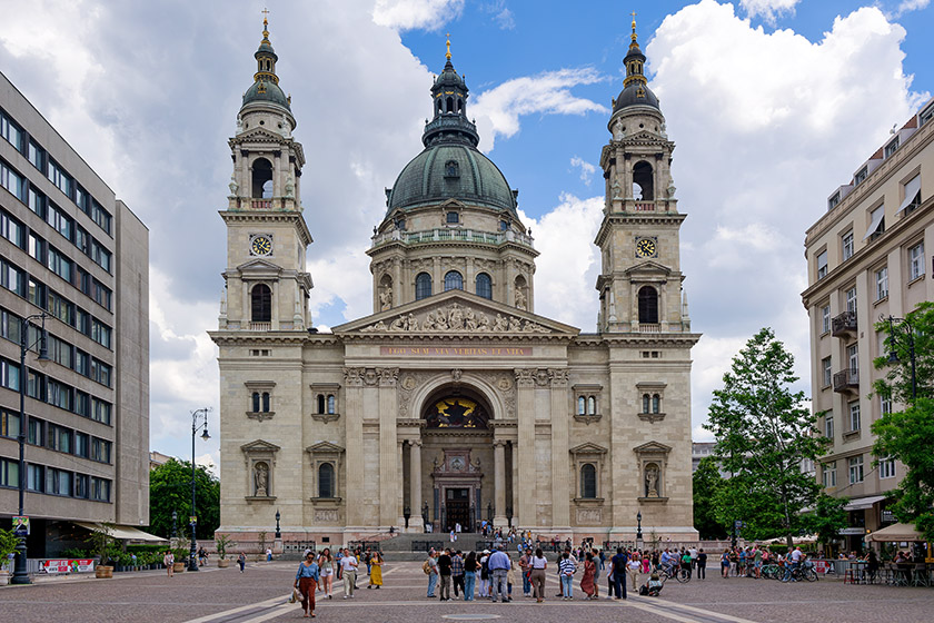 The front of the basilica facing St. Stephen's Square