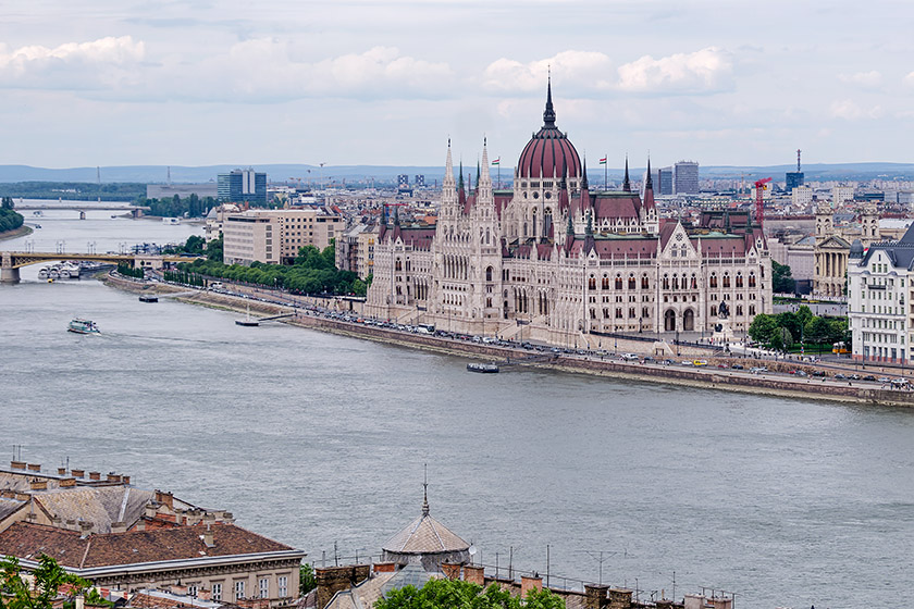 The Hungarian Parliament Building seen from Buda Castle