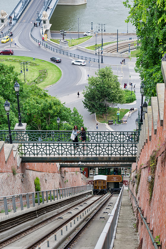 Riding the funicular back down