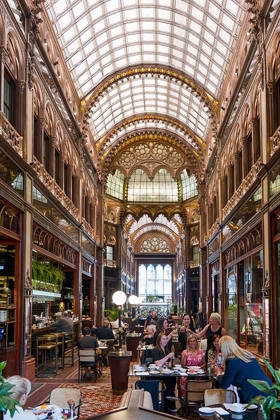 The café is modeled after a Parisian passage