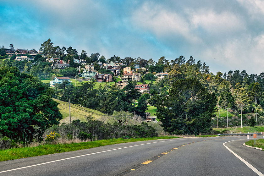 Heading north on California State Route 1 towards Cambria