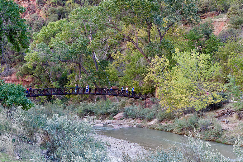 The Emerald Pools Trail foot bridge