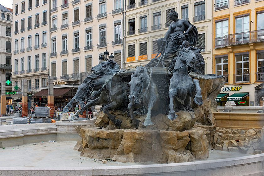 The 'Fontaine Bartholdi' on the 'Place des Terreaux'
