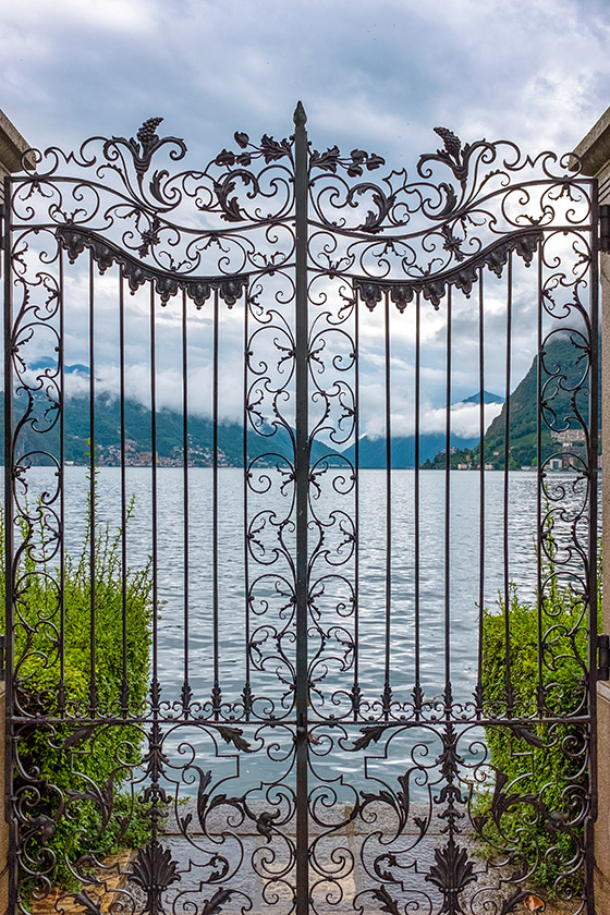 Lovely iron gate to the lake