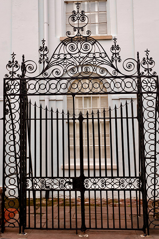 Wrought-iron gate on Archdale Street