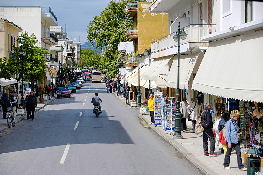 The main street in Katakolon
