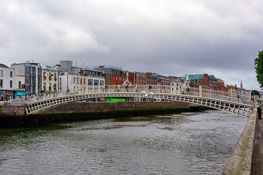 The Ha'penny Bridge across the River Liffey