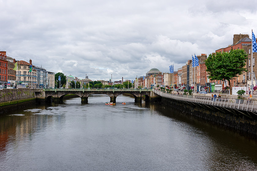 Looking from the Millennium Bridge to the Grattan Bridge