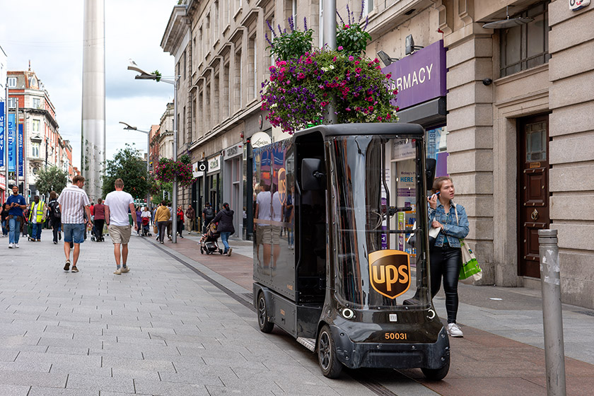 Positively the narrowest UPS truck we have ever seen!