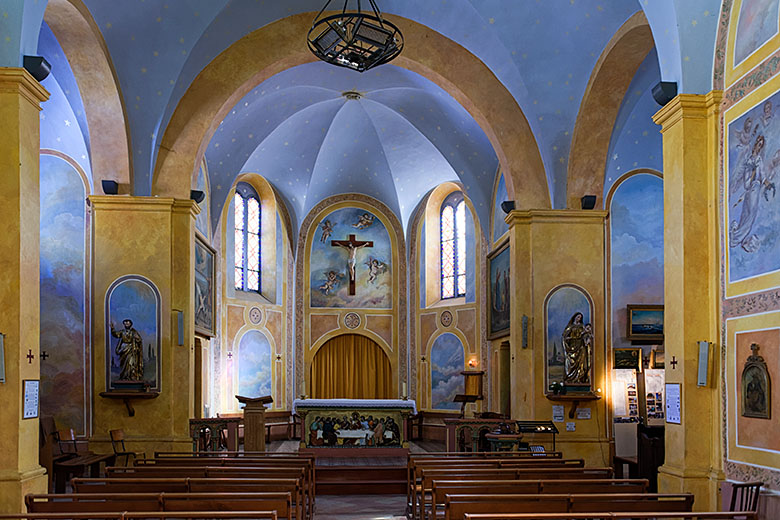 The inside of the church