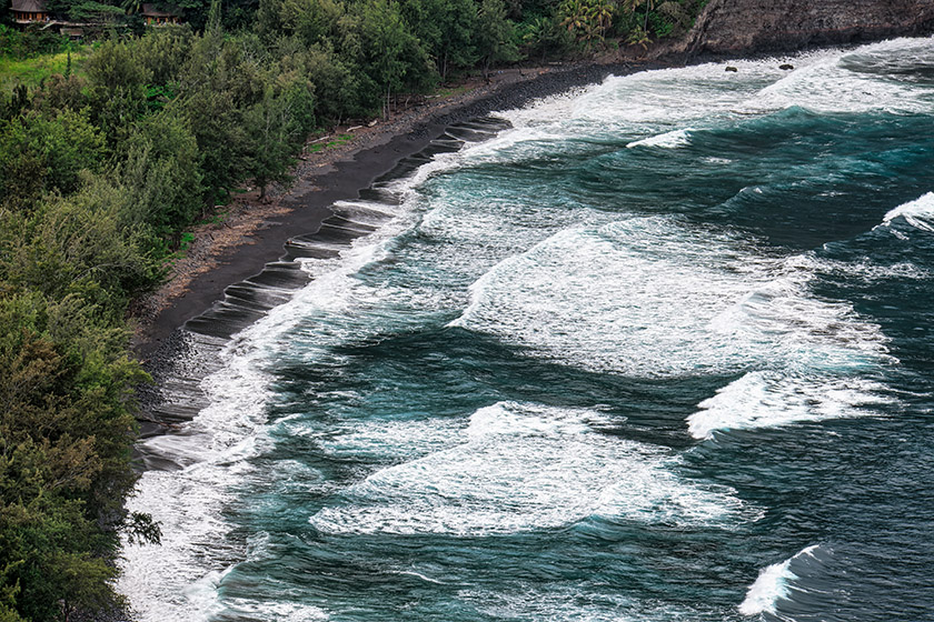 Taking a closer look at the black sand beach