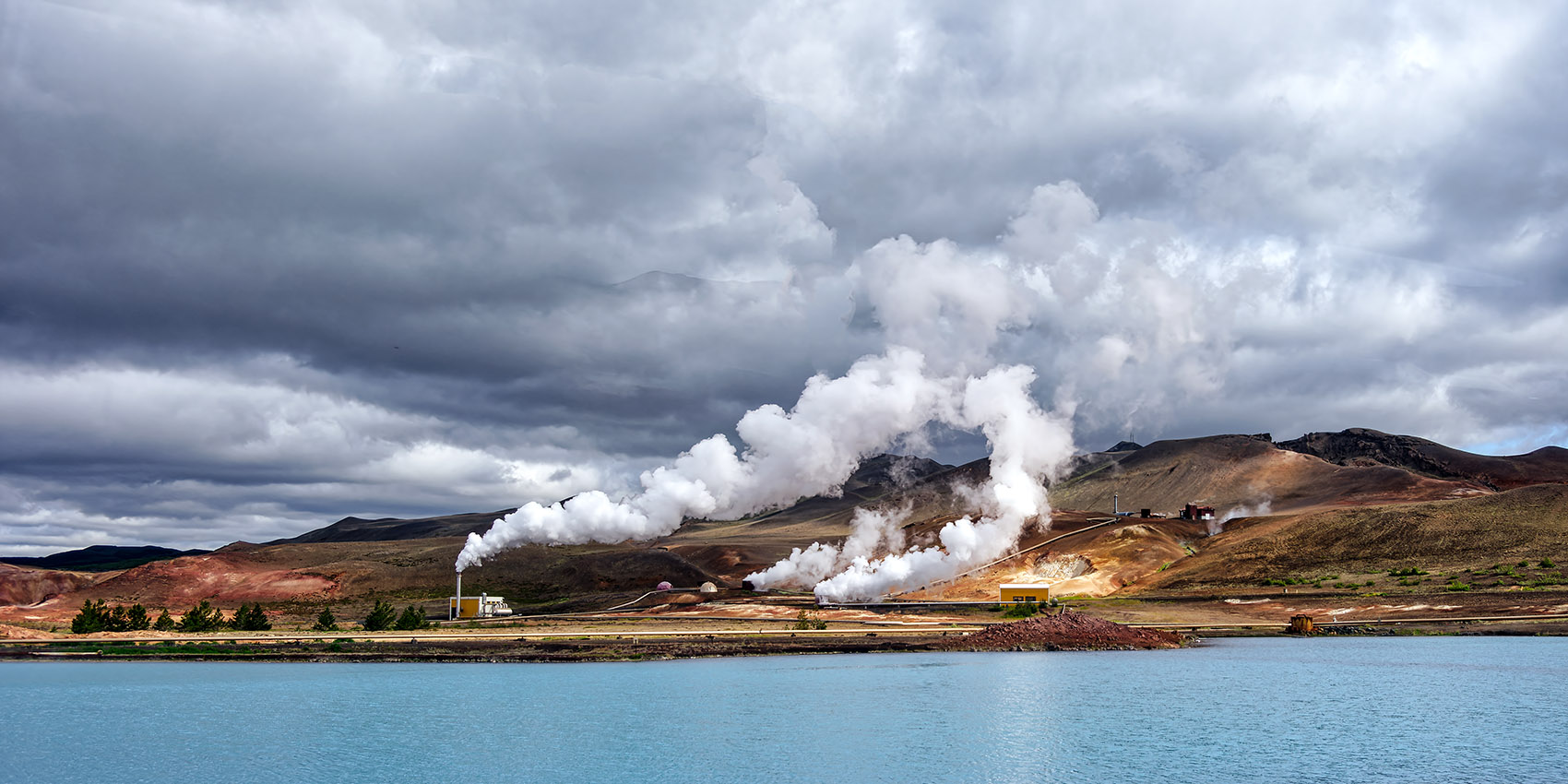 The Blue Lake and the Bjarnarflag Geothermal Power Station