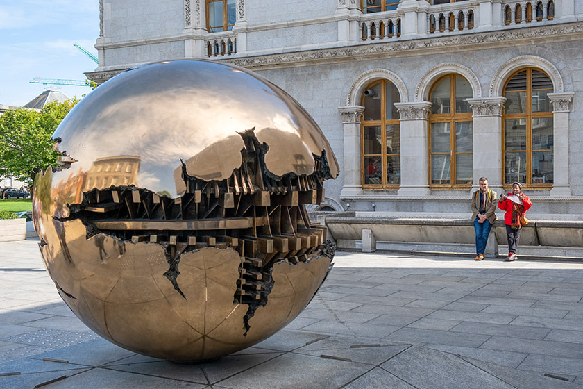 "Sphere Within Sphere" sculpture