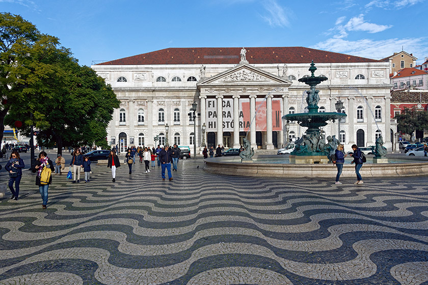 Praça Rossio and the National Theater