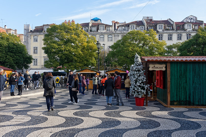 Christmas market on Praça Rossio