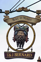 Sign of the Bag O' Nails Pub near Victoria Station