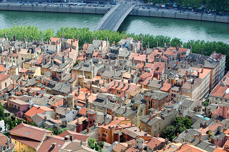 Looking down onto 'Vieux Lyon'
