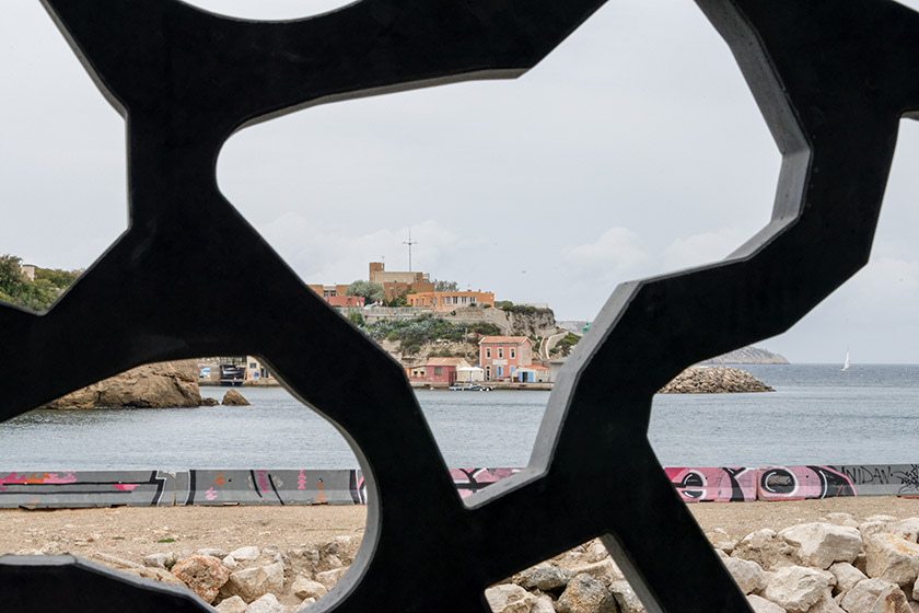 Looking from inside the MuCEM across the harbor entrance