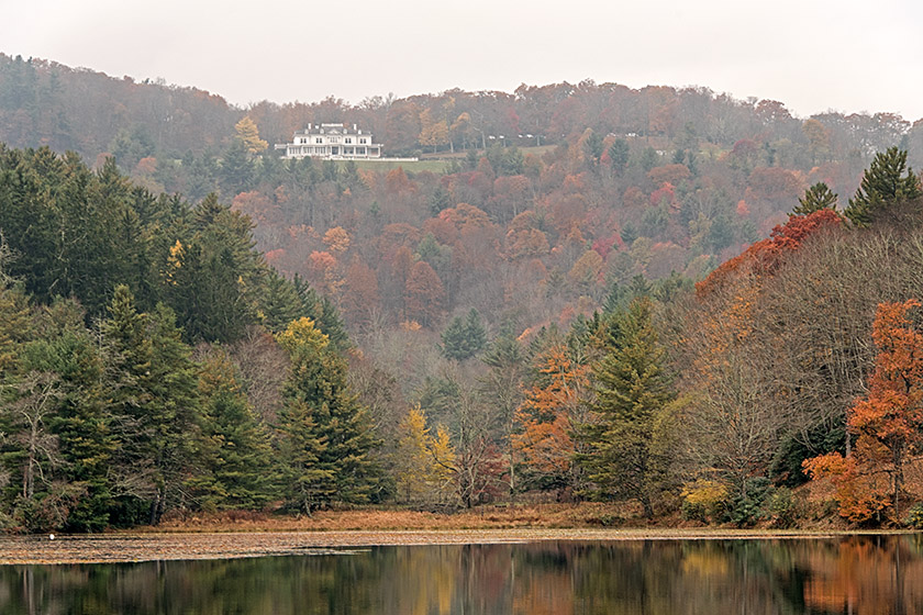 The Moses Cone Manor seen from the lake