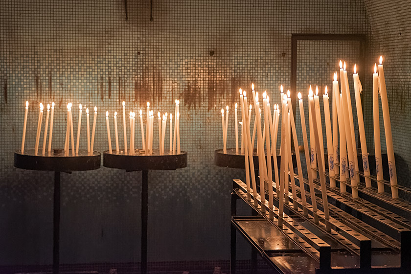 Candles in the lower church