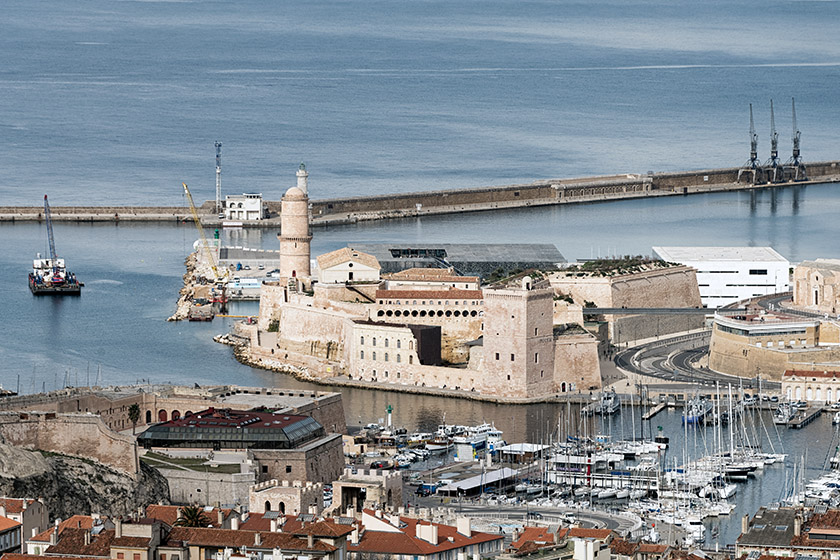 Looking down onto the 'Fort Saint-Jean' with the MuCEM behind it