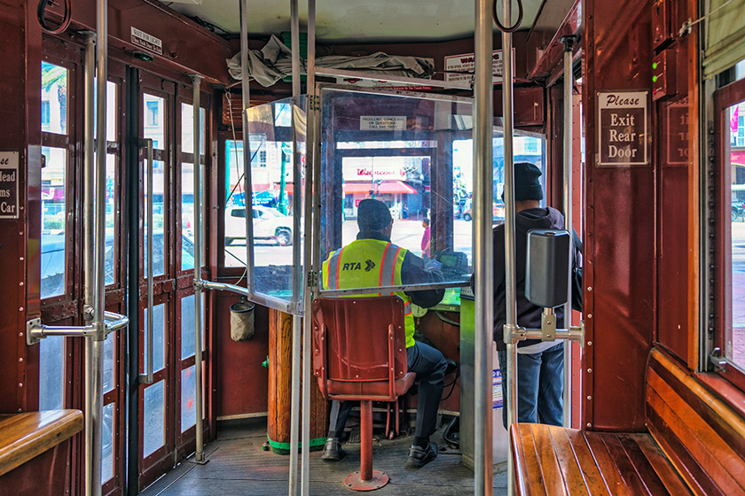 On the St. Charles line streetcar