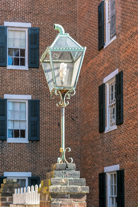 Street light in front of Salem College
