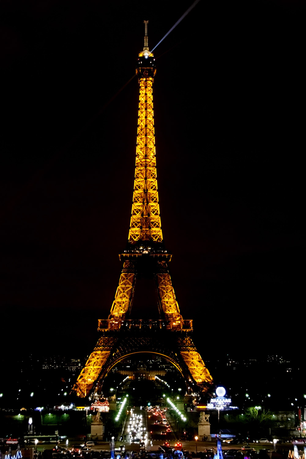 The Eiffel tower seen from the Trocadéro
