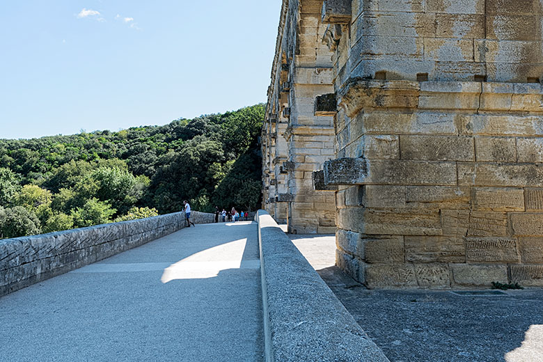Crossing the 'Pont du Gard'